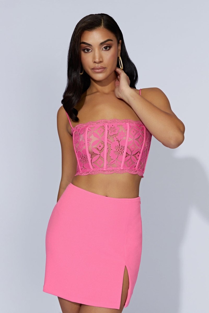 Women's Meshki Romee Mini Skirts Pink Australia | S2C-5644