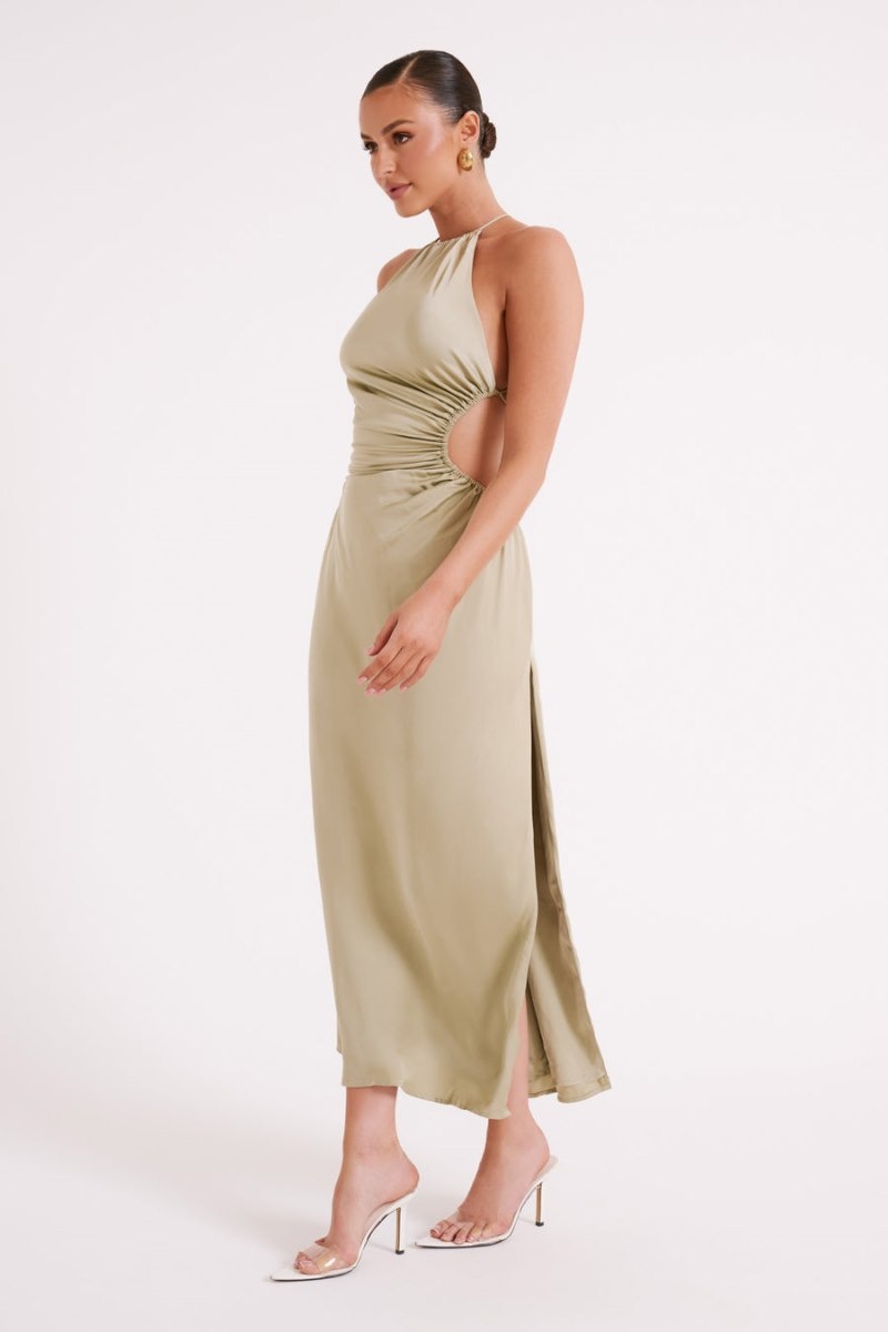 Women's Meshki Rosalina Cut Out Maxi Dress Green Australia | M2Z-8857