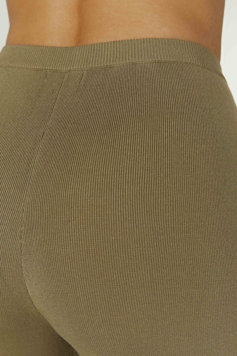 Women's Meshki Rosetta Flare Knit Pants Olive Australia | J6V-8902