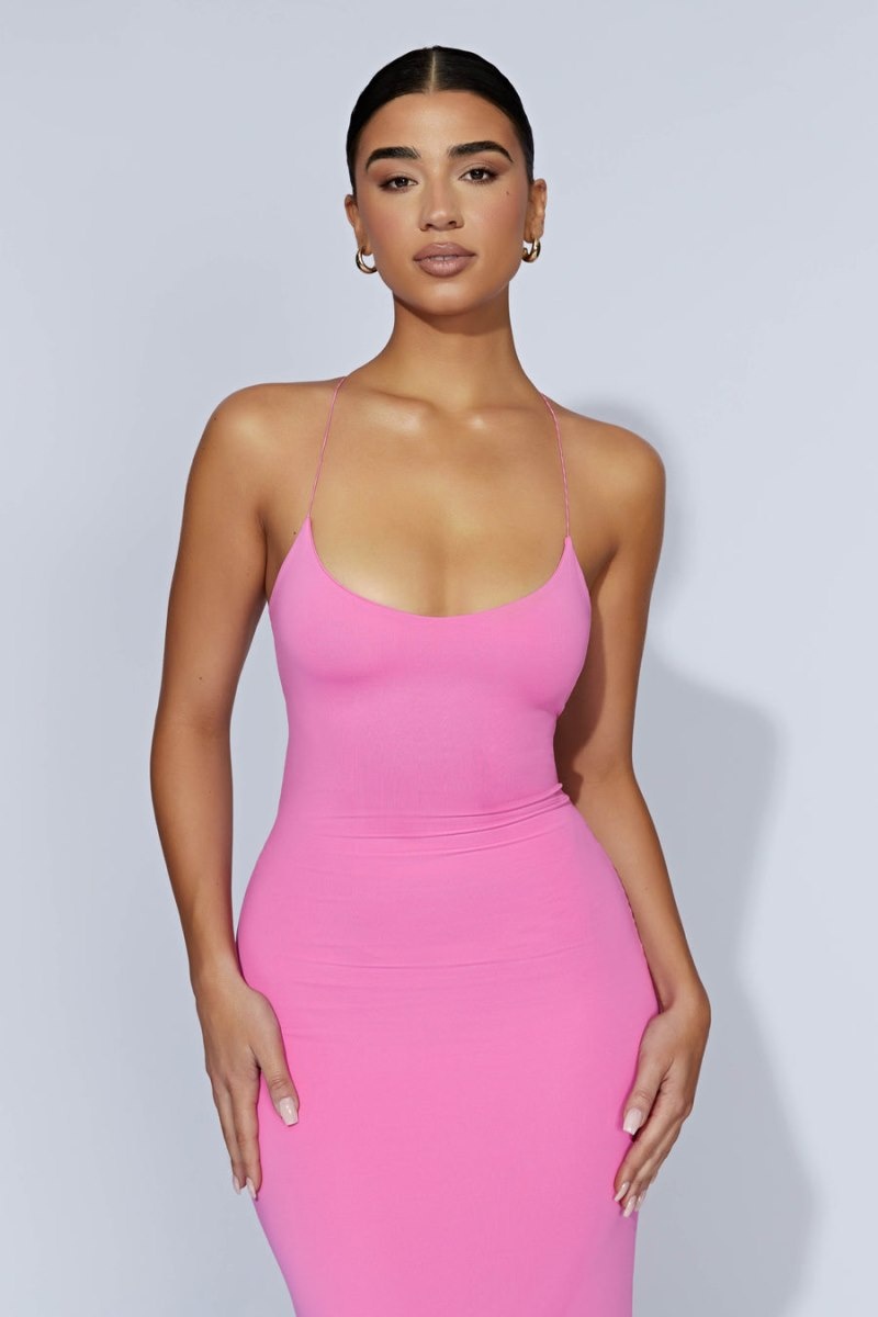 Women's Meshki Sabine Backless Maxi Dress Pink Australia | T4X-2509