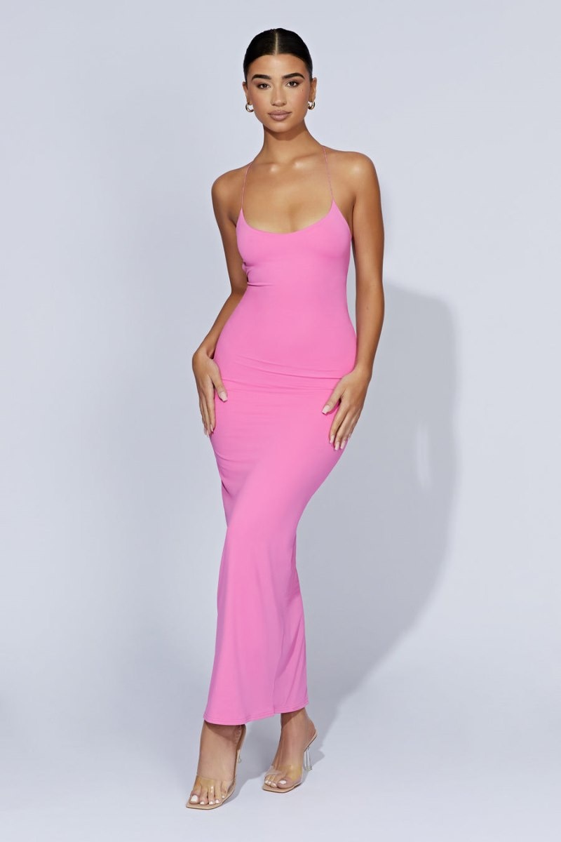 Women's Meshki Sabine Backless Maxi Dress Pink Australia | T4X-2509