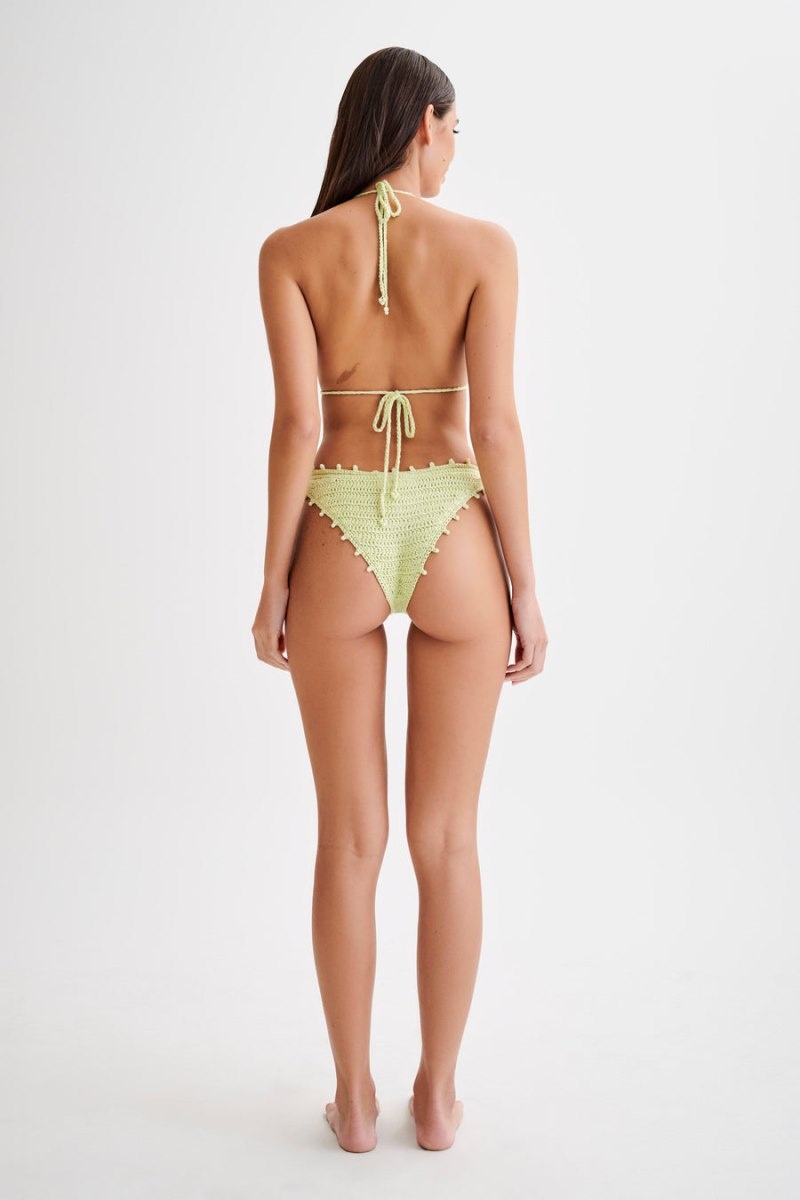 Women's Meshki Sadie Pearl Knit Bikini Bottom Bikinis Green Australia | R0S-5002