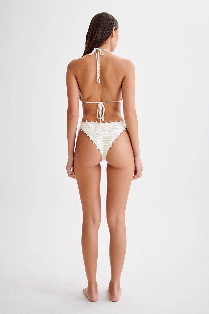 Women's Meshki Sadie Pearl Knit Bikini Bottom Bikinis White Australia | I4E-4707