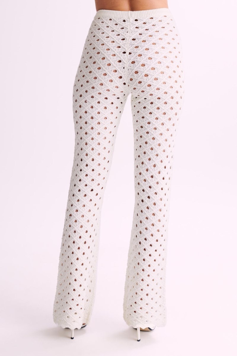 Women's Meshki Santana Crochet Pants White Australia | B5W-6763