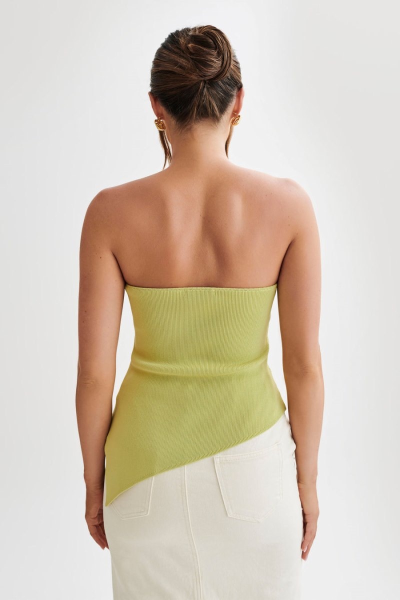 Women's Meshki Sidney Asymmetrical Strapless Knit Tops Green Australia | R4O-4715