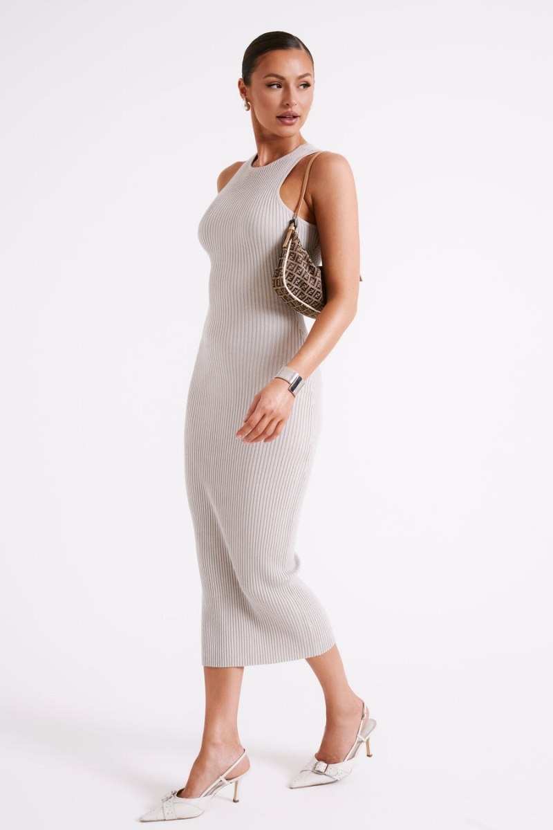 Women's Meshki Sienna Knit Midi Dress Grey Australia | N8C-3509