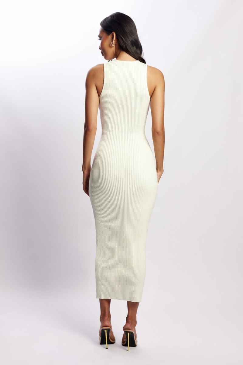 Women's Meshki Sienna Knit Midi Dress White Australia | Z9C-4066