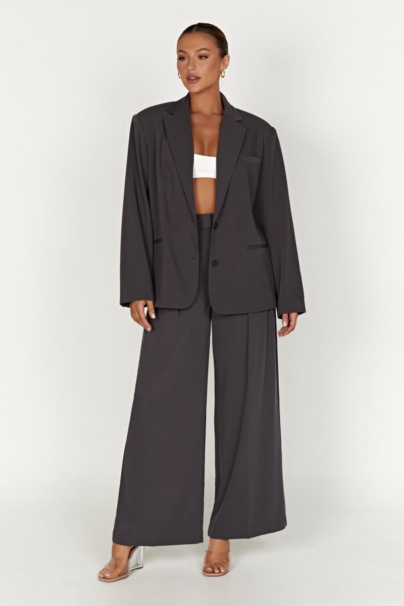 Women's Meshki Simone Oversized Blazers Deep Grey Australia | N4S-9329