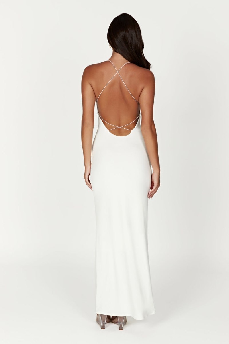 Women's Meshki Sinead Twist Maxi Dress White Australia | R3O-9660