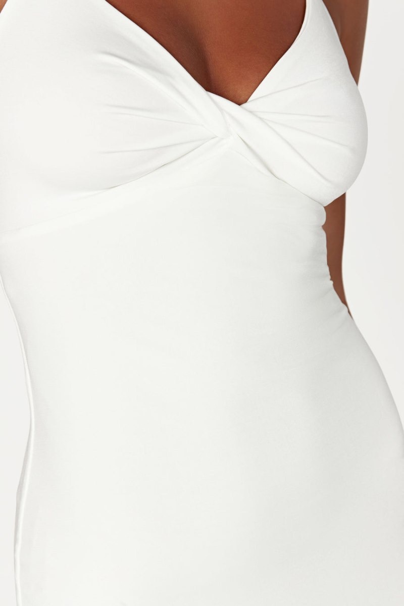 Women's Meshki Sinead Twist Maxi Dress White Australia | R3O-9660