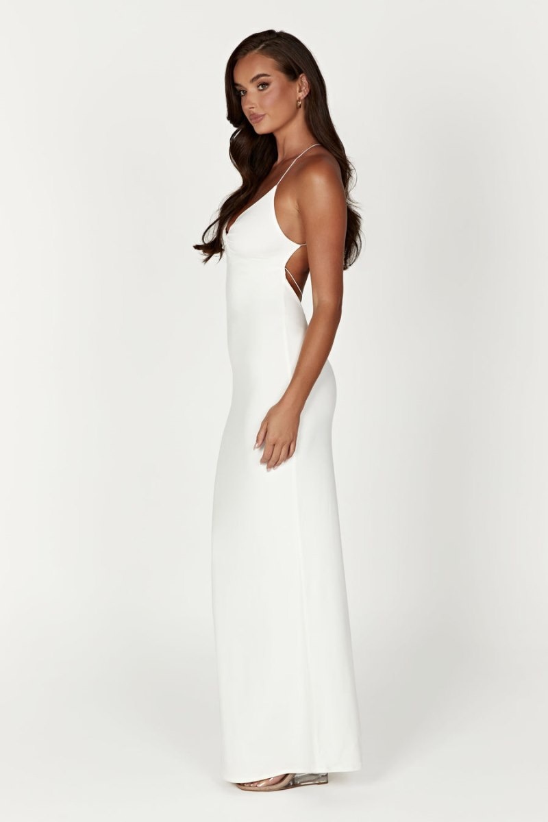 Women's Meshki Sinead Twist Maxi Dress White Australia | R3O-9660