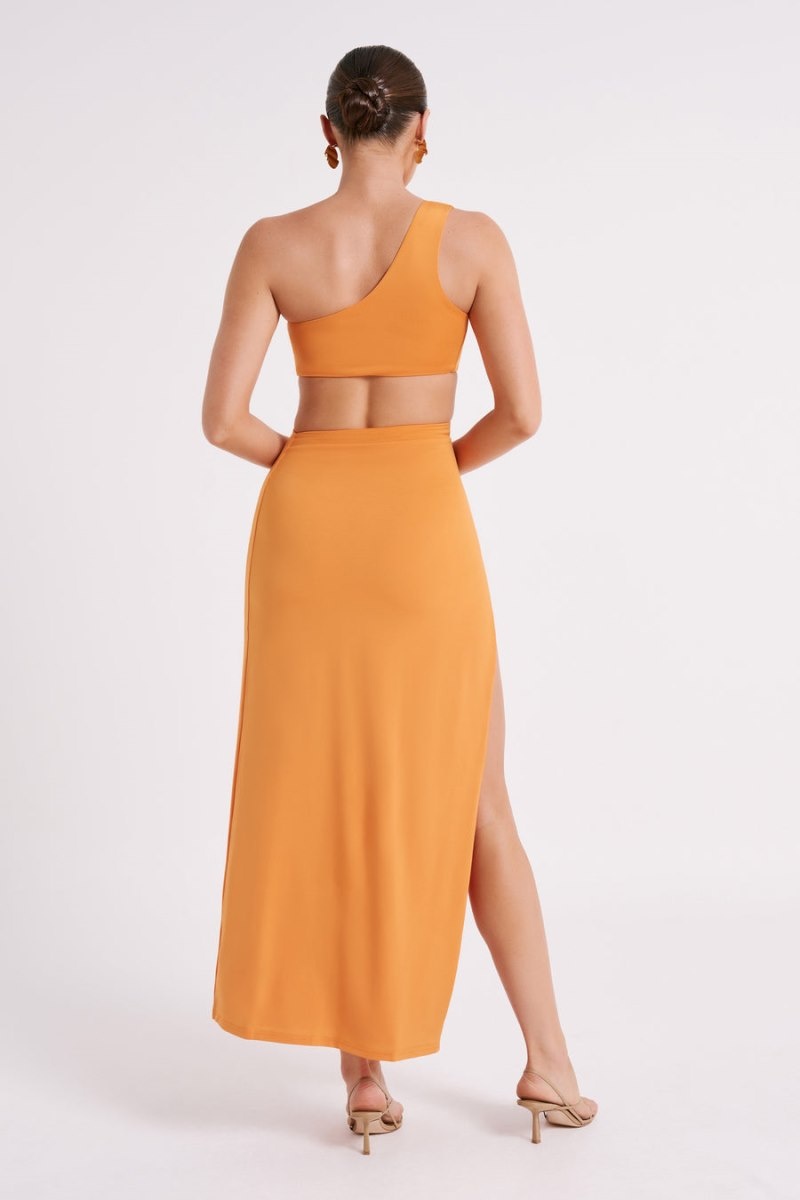 Women's Meshki Solana One Shoulder Maxi Dress Orange Australia | X4B-2040