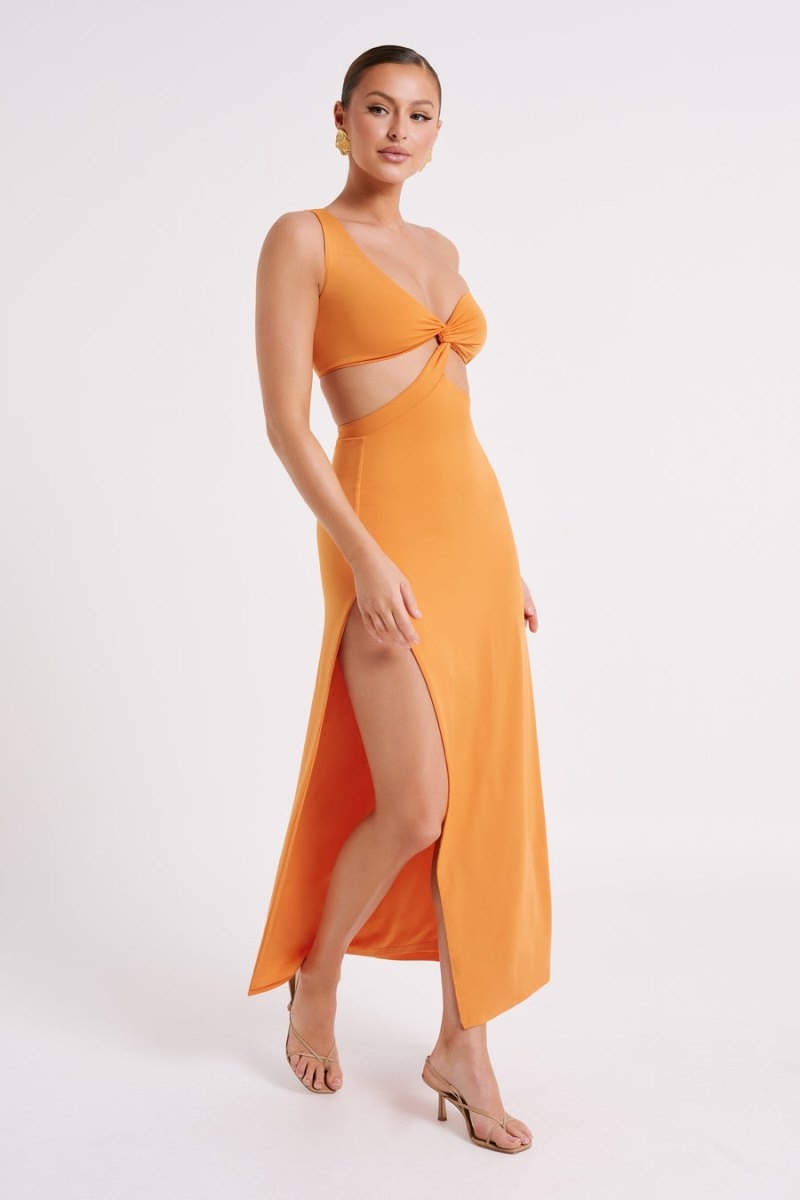 Women's Meshki Solana One Shoulder Maxi Dress Orange Australia | X4B-2040