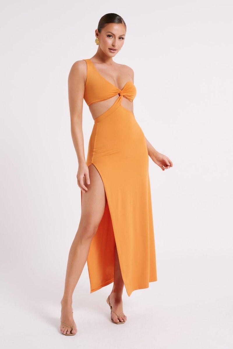 Women's Meshki Solana One Shoulder Maxi Dress Orange Australia | X4B-2040