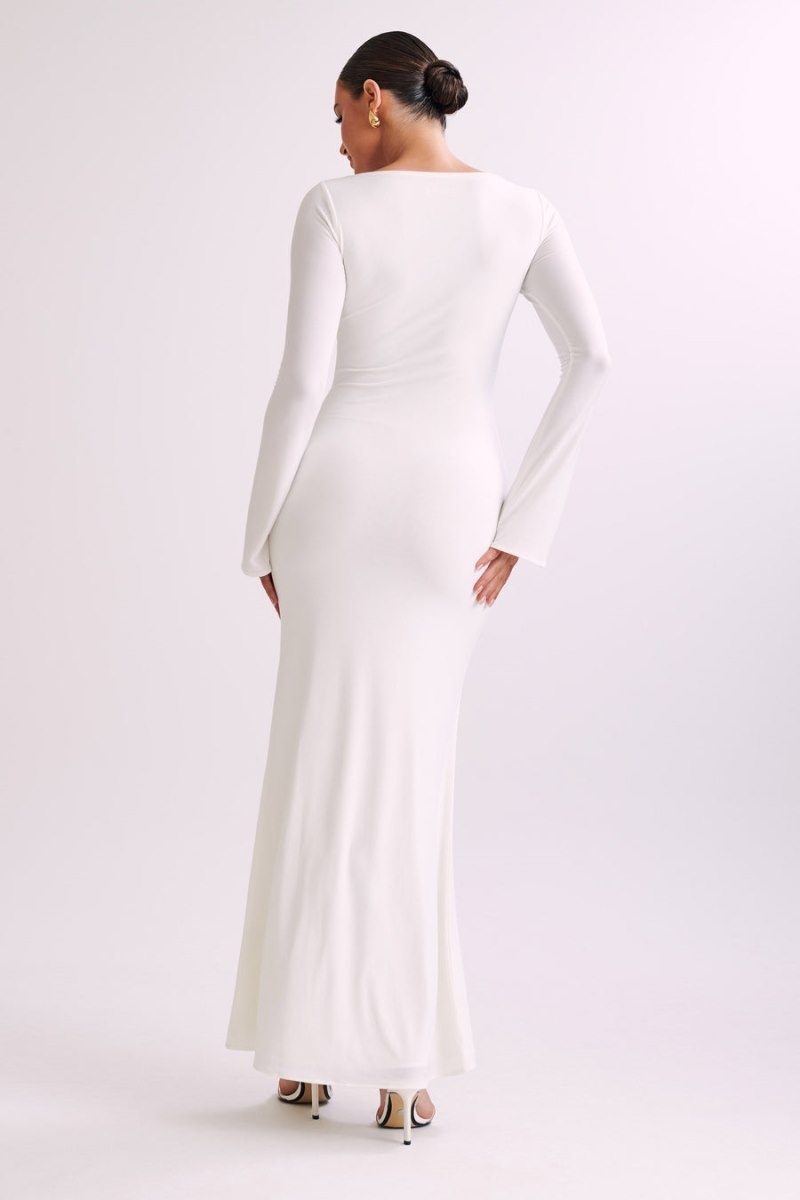 Women's Meshki Tarna Slinky Fishtail Maxi Dress White Australia | G7Z-9718