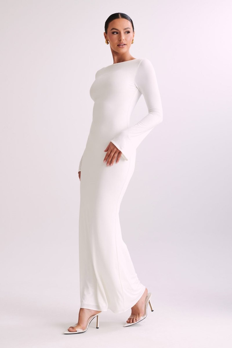 Women's Meshki Tarna Slinky Fishtail Maxi Dress White Australia | G7Z-9718