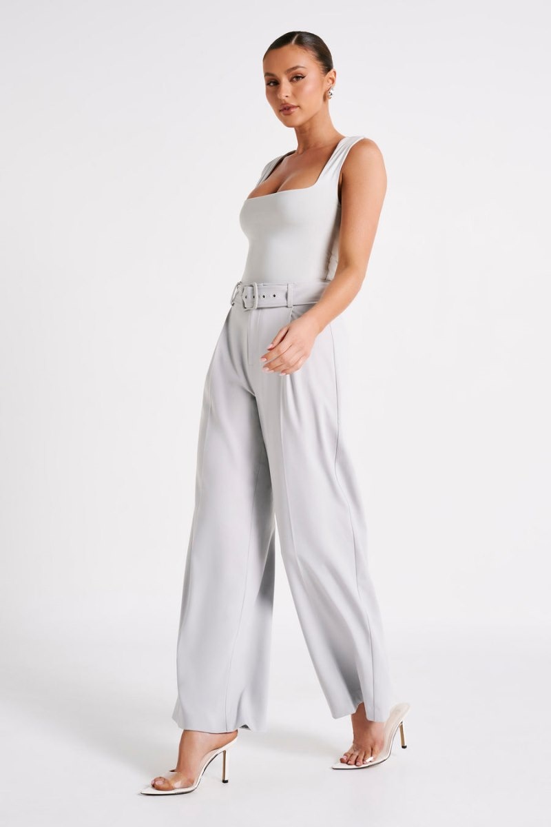 Women's Meshki Tenley Wide Leg Suiting Pants Grey Australia | C7L-6157