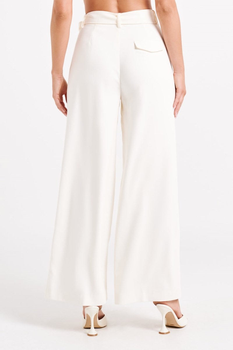 Women's Meshki Tenley Wide Leg Suiting Pants White Australia | M8Z-1854