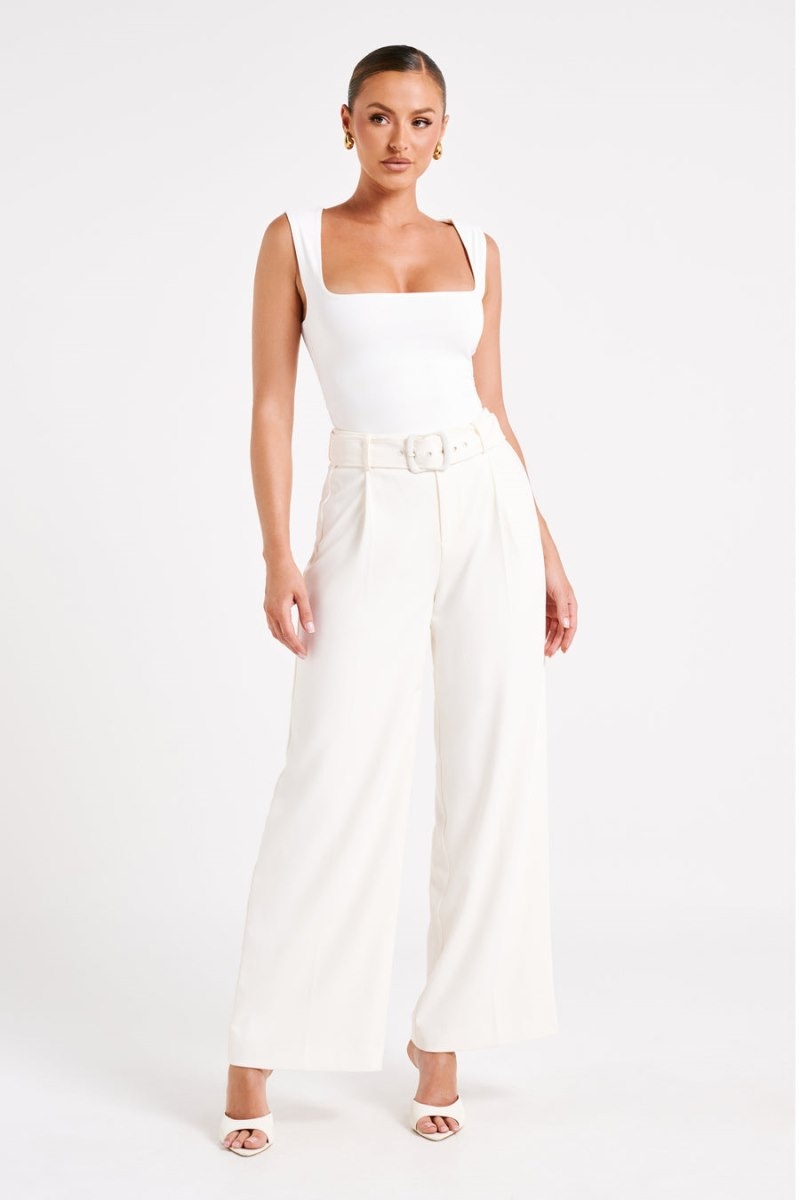 Women's Meshki Tenley Wide Leg Suiting Pants White Australia | M8Z-1854