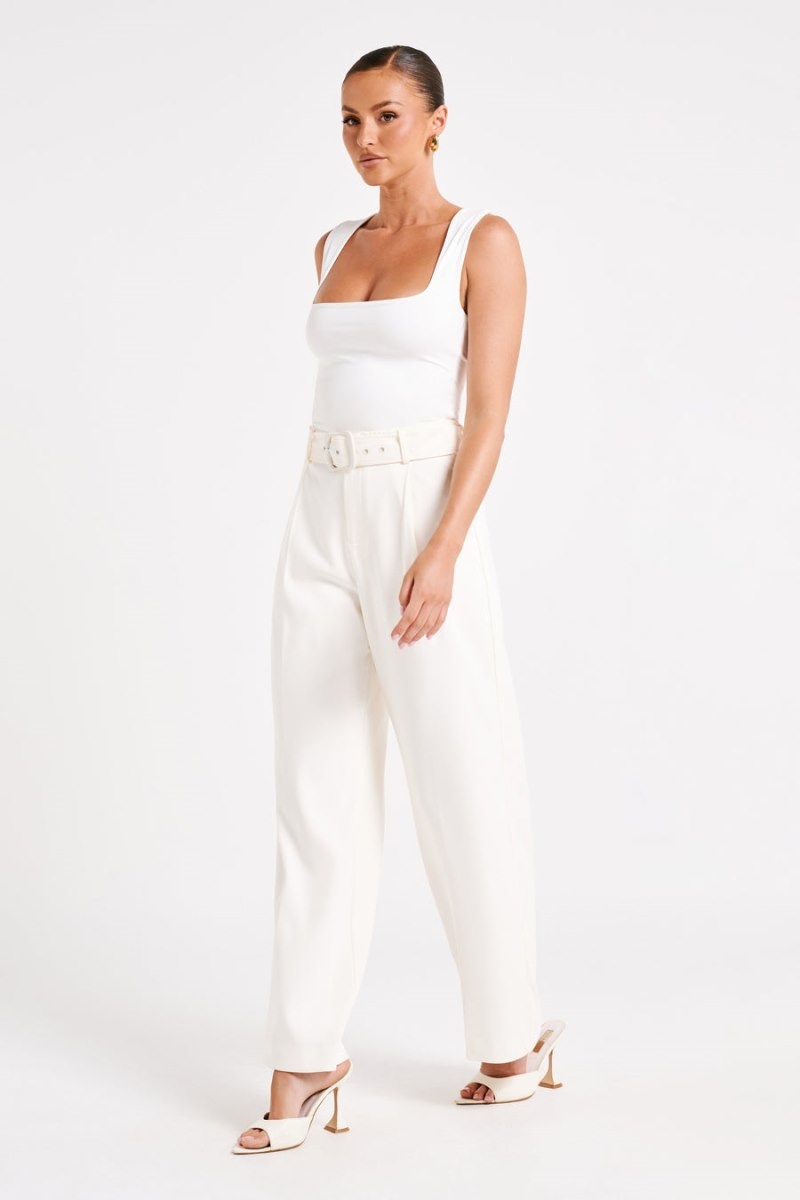 Women's Meshki Tenley Wide Leg Suiting Pants White Australia | M8Z-1854