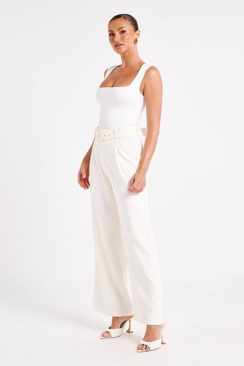 Women's Meshki Tenley Wide Leg Suiting Pants White Australia | M8Z-1854