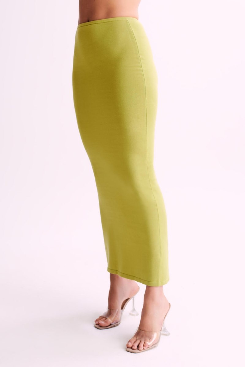 Women's Meshki Tristan Knit Maxi Skirts Green Australia | O6M-2505