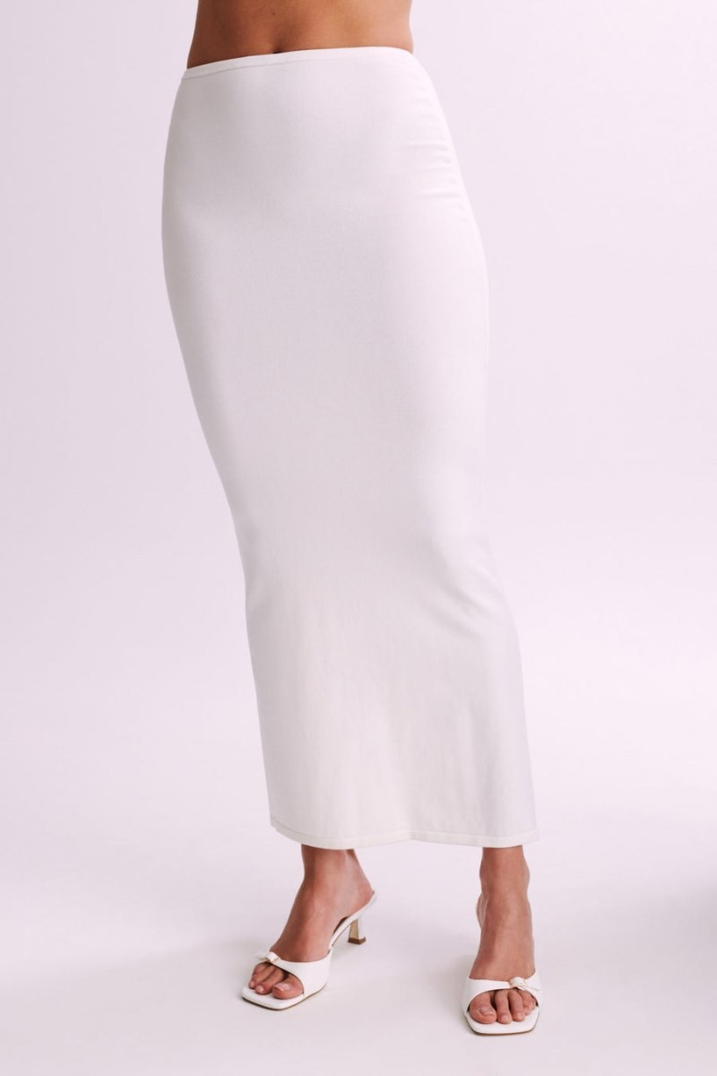 Women's Meshki Tristan Knit Maxi Skirts White Australia | U6L-0949