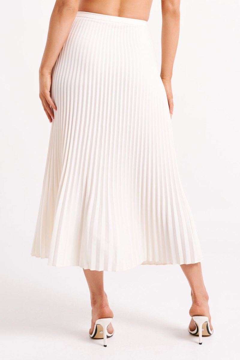 Women's Meshki Twyla Pleated Suiting Maxi Skirts White Australia | G1C-7088