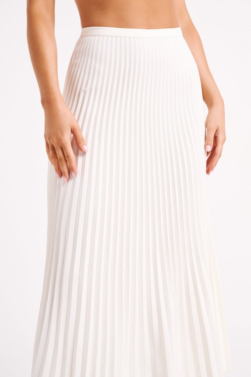 Women's Meshki Twyla Pleated Suiting Maxi Skirts White Australia | G1C-7088