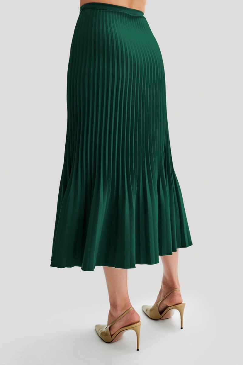 Women's Meshki Twyla Pleated Suiting Maxi Skirts Green Australia | O2L-3457