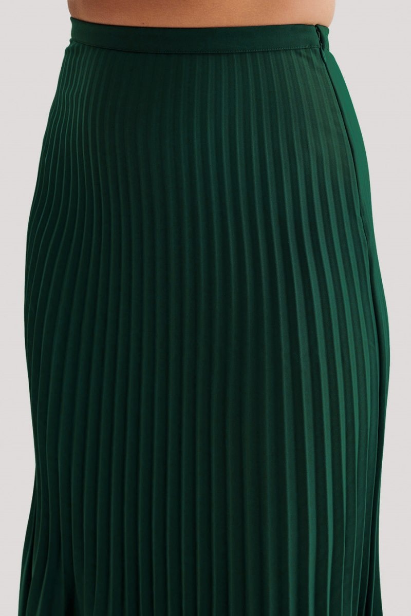 Women's Meshki Twyla Pleated Suiting Maxi Skirts Green Australia | O2L-3457