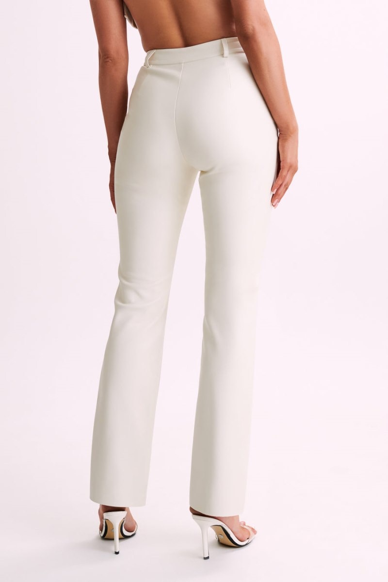 Women's Meshki Tyra Straight Leg Faux Leather Pants White Australia | G1X-9358