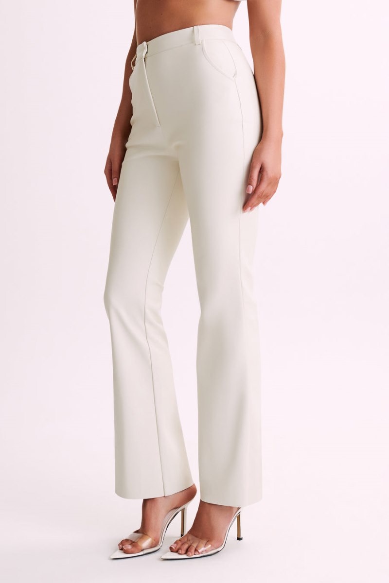 Women's Meshki Tyra Straight Leg Faux Leather Pants White Australia | G1X-9358