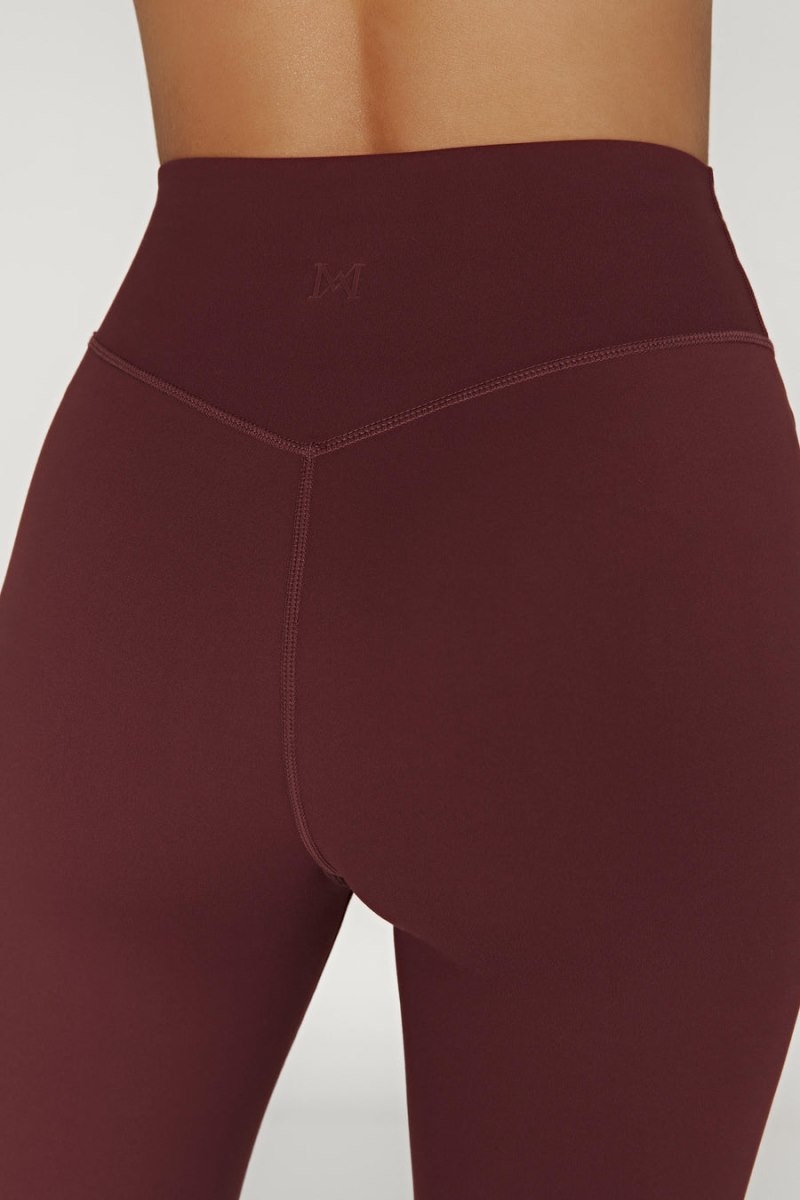 Women's Meshki Venus V Back Leggings Dark Red Australia | O1L-5361