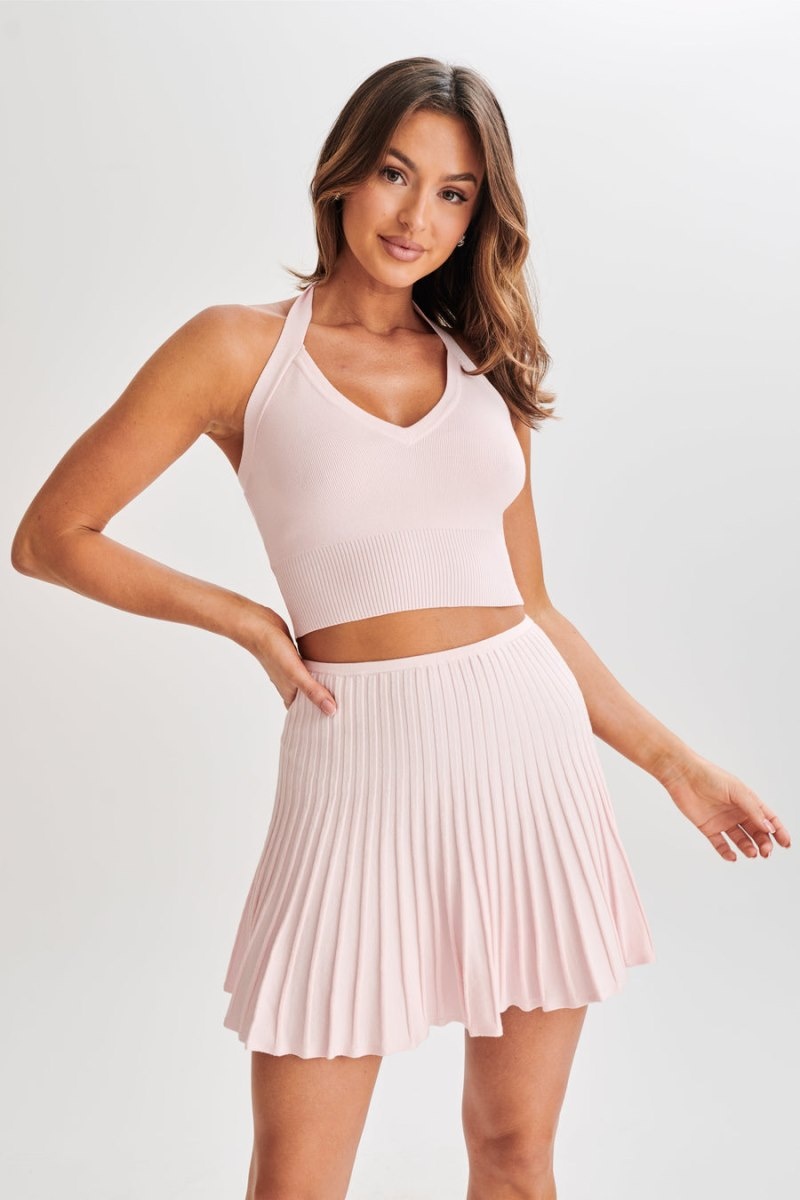 Women's Meshki Wendy Pleated Knit Mini Skirts Pink Australia | I9Z-0483