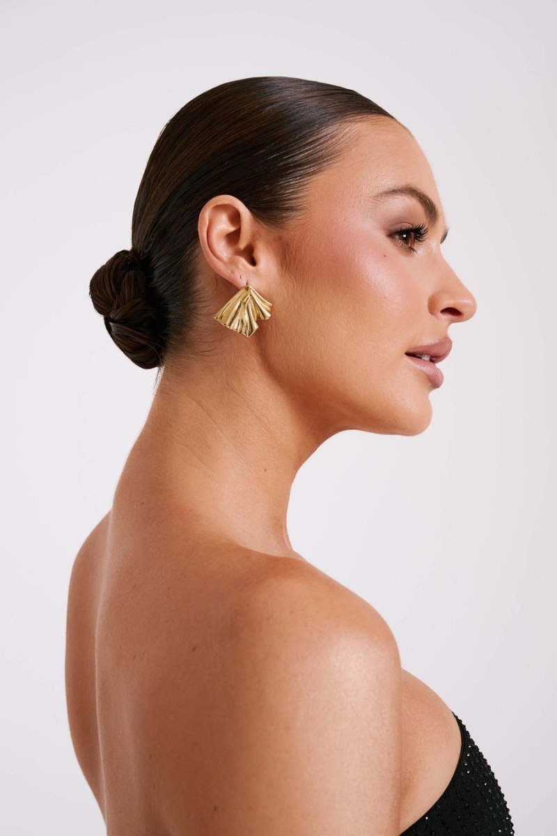 Women's Meshki Willa Draped Earrings Gold Australia | Q3A-3481