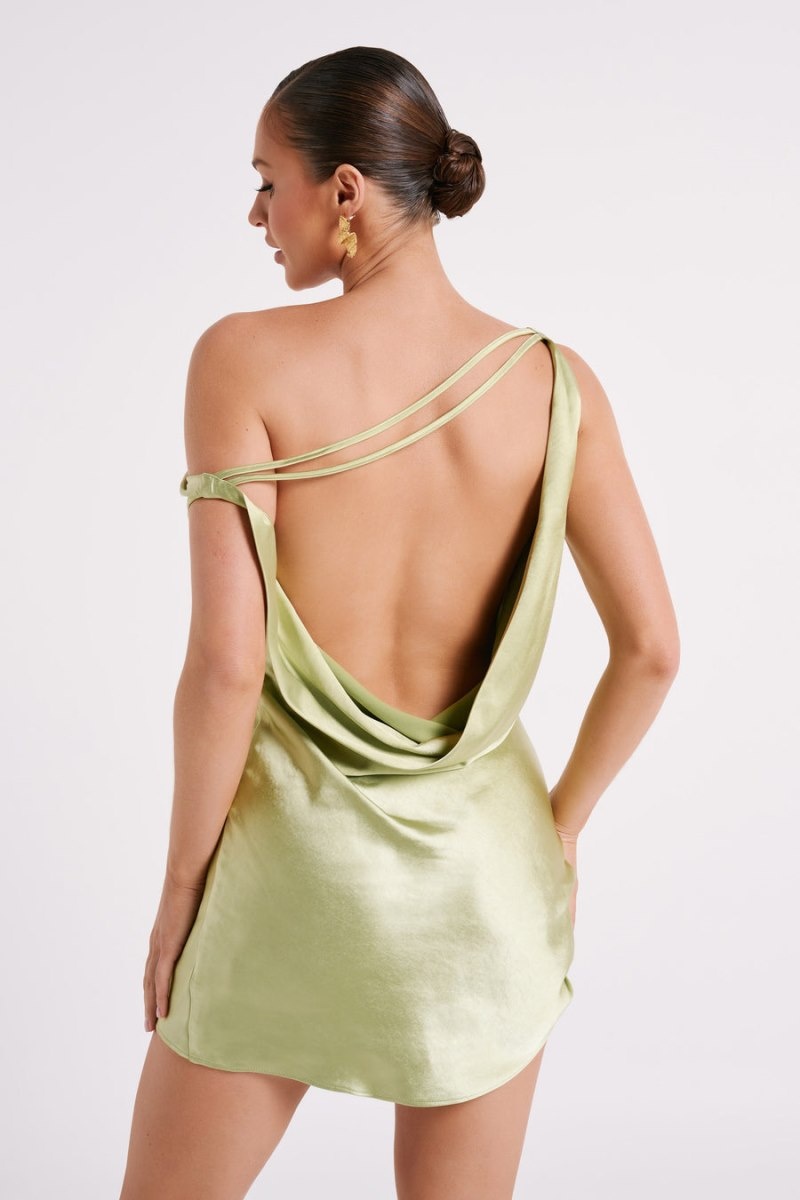 Women's Meshki Yvette Off Shoulder Mini Dress Green Australia | A7U-4650