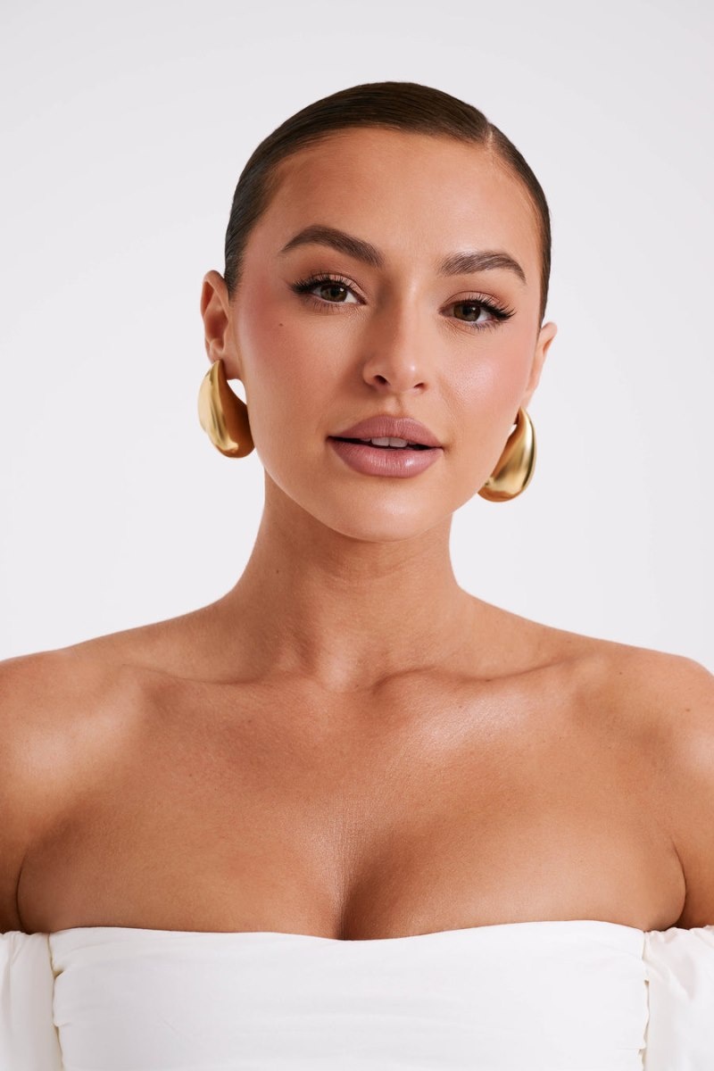 Women's Meshki Zadie Oversized Double Teardrop Earrings Gold Australia | G2A-0422