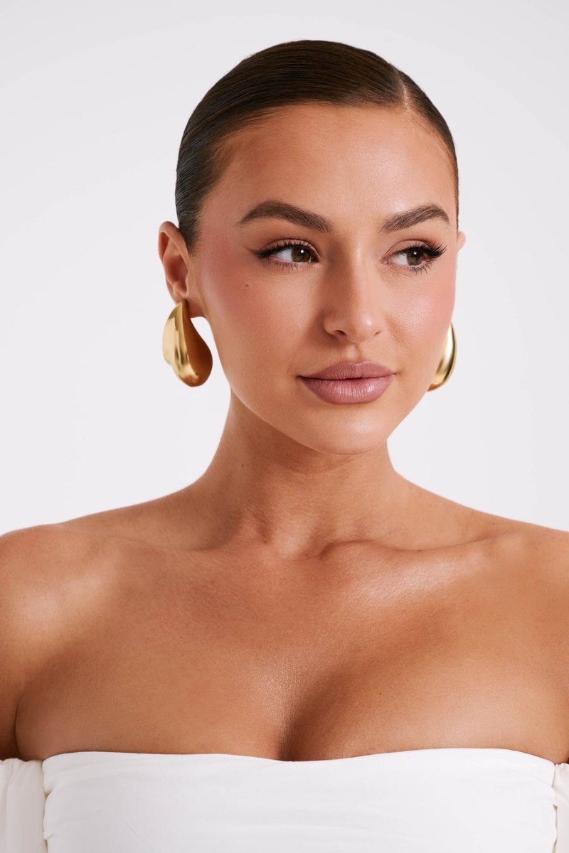 Women's Meshki Zadie Oversized Double Teardrop Earrings Gold Australia | G2A-0422