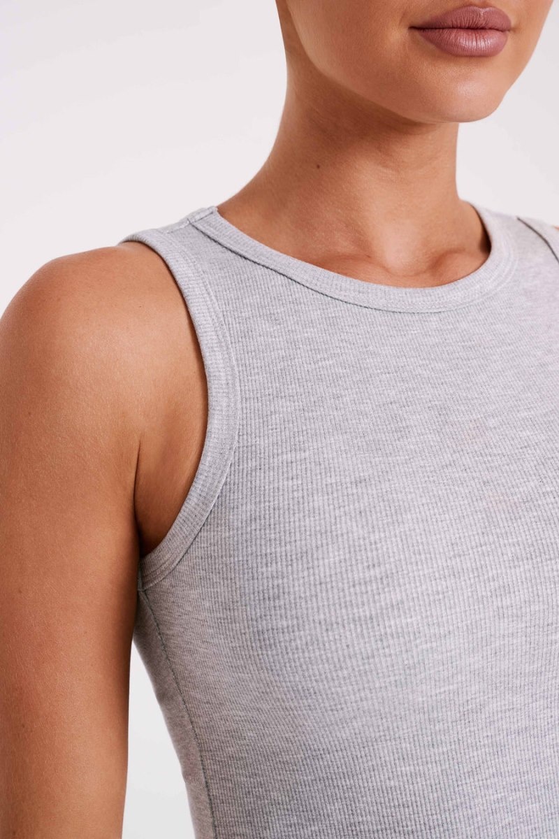 Women's Meshki Zanna Ribbed Tank Top Grey Australia | A1W-8880